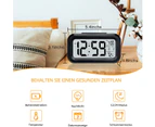 Alarm Clock, Small Digital Alarm Clock, 5.1" LCD Display with Snooze Date Calendar, Temperature Alarm Display(Black)