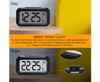 Alarm Clock, Small Digital Alarm Clock, 5.1" LCD Display with Snooze Date Calendar, Temperature Alarm Display(Black)