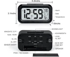 Alarm Clock, Small Digital Alarm Clock, 5.1" LCD Display with Snooze Date Calendar, Temperature Alarm Display(Black)