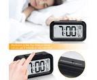 Alarm Clock, Small Digital Alarm Clock, 5.1" LCD Display with Snooze Date Calendar, Temperature Alarm Display(Black)