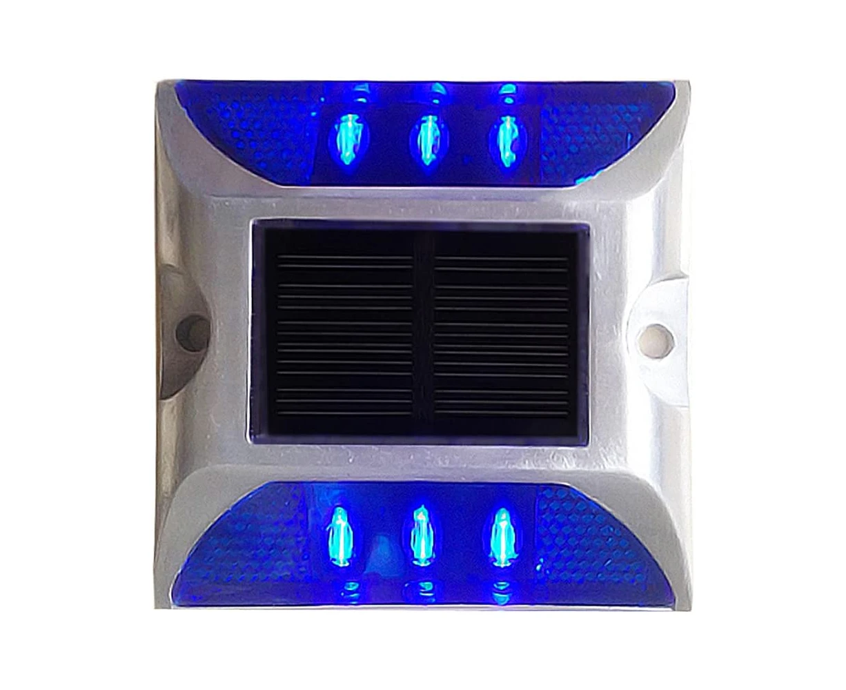 6LED Warning Induction Light Waterproof Safety Warning Driveway Outdoor Stairs Garden-blue