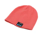 Bluetooth-compatible Earphone Music Knitted Hat Winter Wireless Headset Beanie Cap - Red