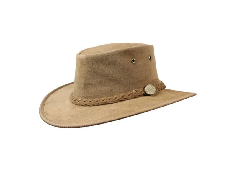 Barmah Foldaway Suede Wide Brim Bush Hat Hickory Sizes S Xxl