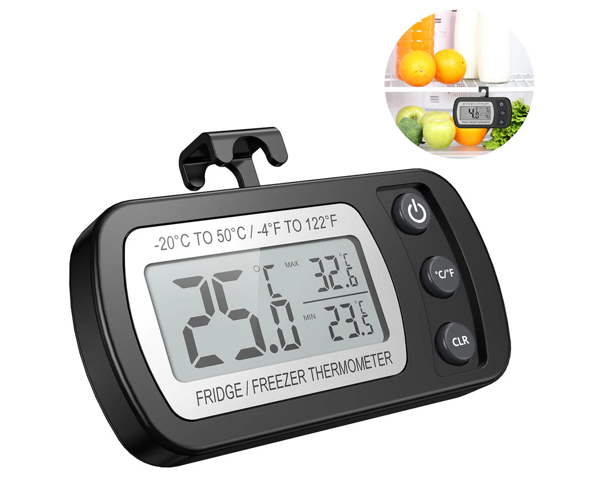 Waterproof Refrigerator Fridge Thermometer, Digital Freezer Room Thermometer, Max/Min Record Function Large Lcd Screen And Magnetic Back For Kitchen, Home,