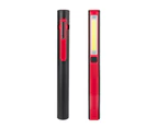 Portable Pen Shape COB LED Flashlight USB Rechargeable Magnetic Work Light Lamp-Red ABS