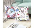 Easter Bunny Pillow Cover Cartoon Pillowcase Sofa Cushion Office Home Decor Gift-#15