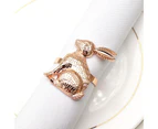 6Pcs Napkin Ring Exquisite Novelty Design Alloy Eye-catching Halloween Christmas Easter Bunny Napkin Ring for Dinner-Rose Gold