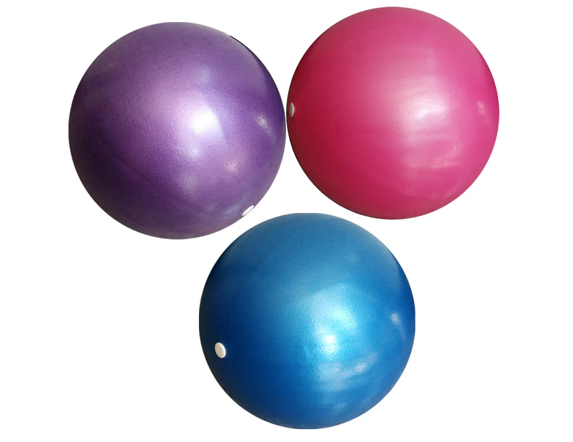 3Pcs Mini Exercise Balls, Small Pilates Ball for Yoga Fitness Balance Training Physical Therapy -blue+purple+pink