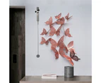 1 Set Wall Sticker Eye-catching 3D Visual Effect Paper Pretty Butterfly Shaped Window Sticker for Home-Silver 7