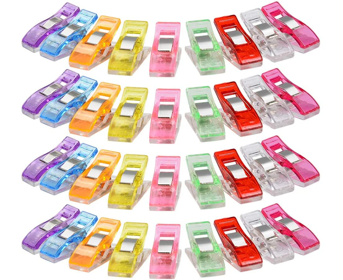 Pack of 100 Cloth Clips Multicolored Sewing Accessories Sewing Supplies Clip Multi-Use Sewing Machine Aids for Sewing, Quilting Clips, Crocheting