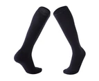 Outdoor Sports Breathable Unisex Hiking Soccer Knee High Compression Tube Socks Black
