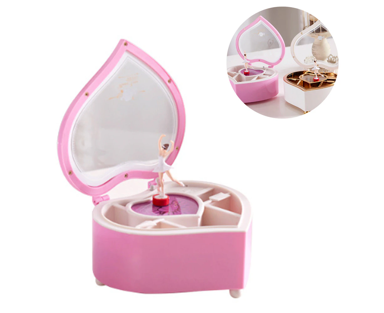 Musical Jewelry Box for Girls with Ballerina Theme - Heart Shaped Rotating Dancer Music Box