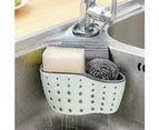 Kitchen Sink Caddy Sponge Holder Silicone Plastic Soap Holder Hanging Ajustable Strap Faucet Caddy with Drain Holes for Drying