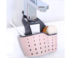 Kitchen Sink Caddy Sponge Holder Silicone Plastic Soap Holder Hanging Ajustable Strap Faucet Caddy with Drain Holes for Drying