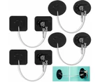 4 Pieces Fridge Lock Refrigerator Lock with 4 Key, Freezer Lock Child Safety Cabinet Lock with Adhesive (Black)