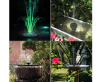 Solar Fountain, Upgraded 3W Solar Bird Bath Fountains with 2000 mAh Battery, Color LED, 7 Nozzle, Safety Protection