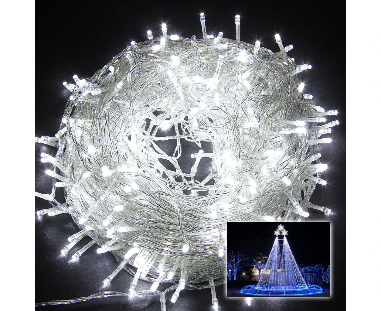 500LEDs 100M Cool White Fairy Lights Christmas String Party Strip Lights