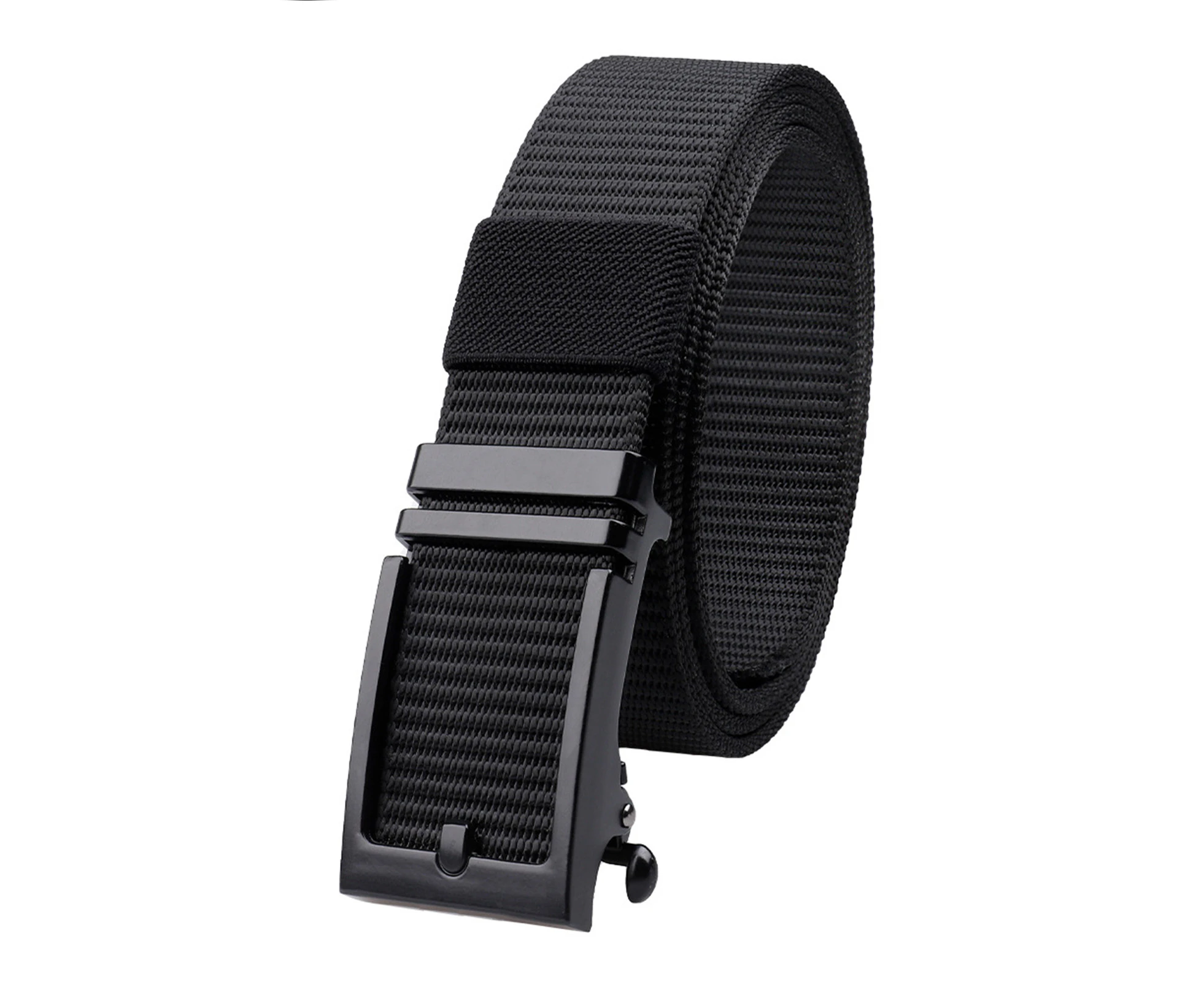 Buckle Belt Texture Buckle High-Toughness Portable Automatic Military Web Tactical Belt for Work  Black