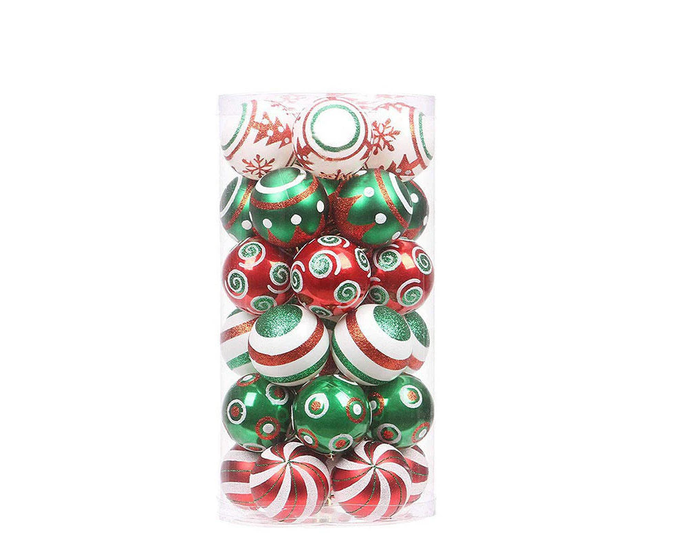 Bestier 30PCS Christmas Balls 60MM Painted Hanging Ornaments-RedGreen