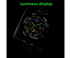 Fashion Mens Watches Luxury Stainless Steel Quartz Wristwatch Luminous Clock Men Business Casual Leather Watch relogio masculino - Leather Black Gold