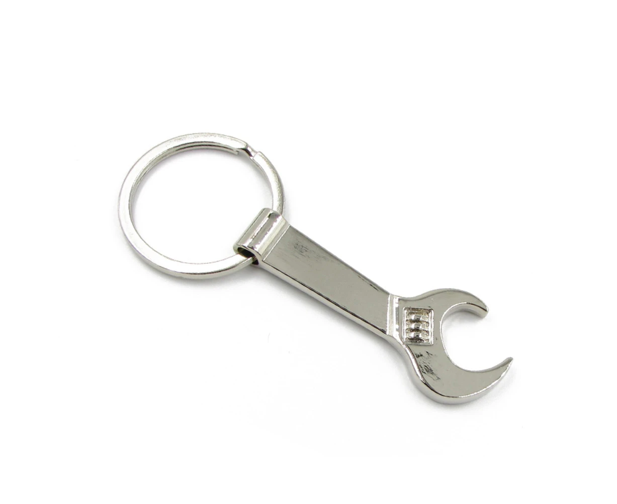 Juson Practical Car Key Chain Bottle Beer Opener Pendant Men Women Keyring Tool Gift-Silver