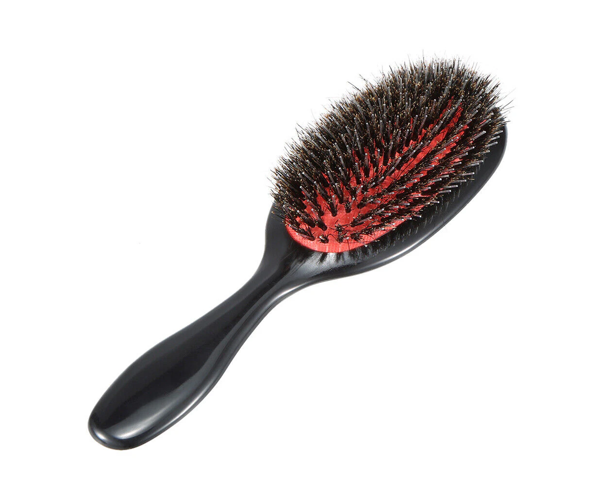 Natural Boar Bristle Oval Hair Brush Comb Head Scalp Massage Comb