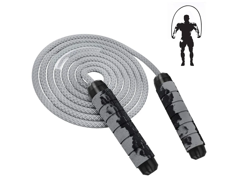 Weighted Jump Rope for Adult Fitness | Long for Cardio Exercise Workouts, Non-Slip Handles - Grey