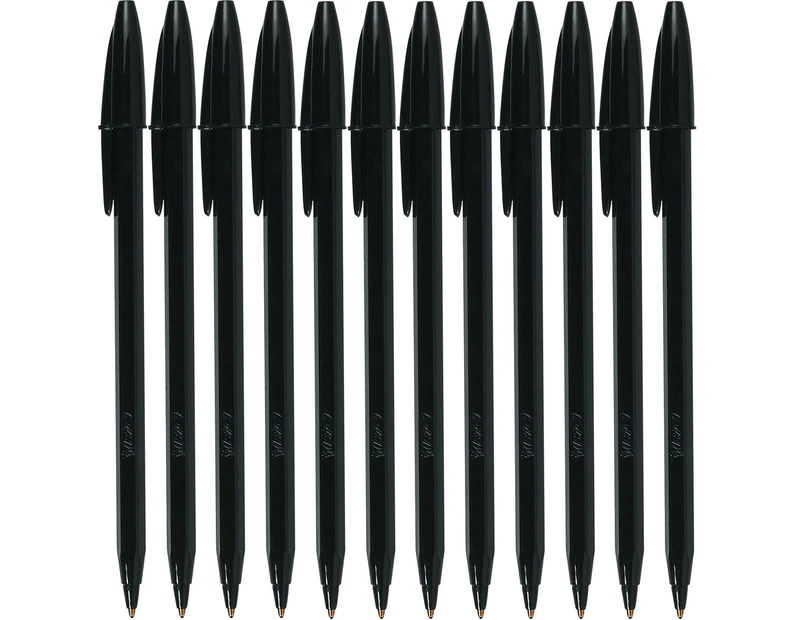 Bic Economy Ballpoint Pens Medium Nib Black Box 12