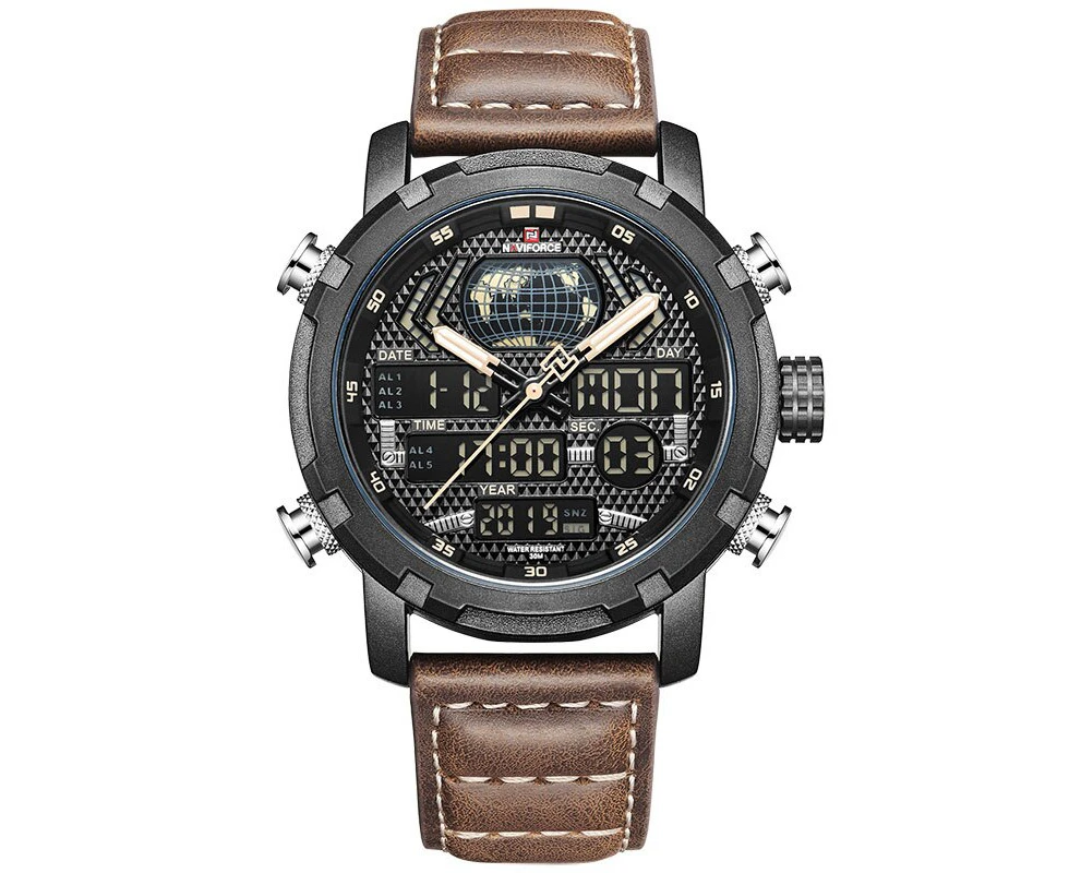 Mens Watches To Luxury Brand Men Leather Sports Watches NAVIFORCE Man Quartz Digital Waterproof Military Watch Relogio Masculion