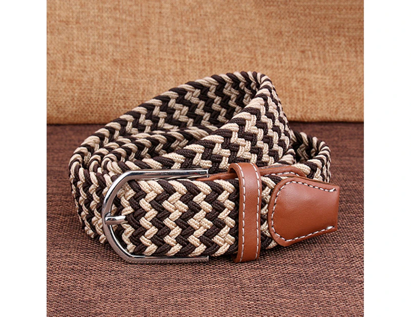 Woven Braided Fabric Comfort Stretch Casual Dress Belt for Men Women - 5#