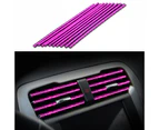 Juson 10Pcs/Set Air Conditioning Vent Decorative Strip Bright Color Glossy Long-lasting PVC Automotive Vent Trim Strip for Car-Purple