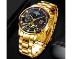 Fashion Mens Watches Luxury Men Stainless Steel Quartz Wrist Watch Calendar Luminous Clock Man Sports Casual Leather Watch - As Shown 12