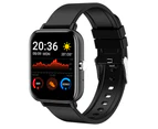 Fashion Women Smart Watch Men Full Touch Music Control Sports Fitness Tracker smartwatch Ladies Heart Rate For Android ios+ Box - Black silicone belt