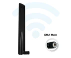 Uedai Wireless Antenna Dual-band High Gain Universal 18 dBi 2.4G/4GHz SMA Male WiFi Aerial Booster for Router - Black