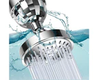 Water Saving Shower Head, Chrome High Pressure Adjustable Rain Shower Head, Wall Mounted, Air Bubble Pressure, 5 Settings