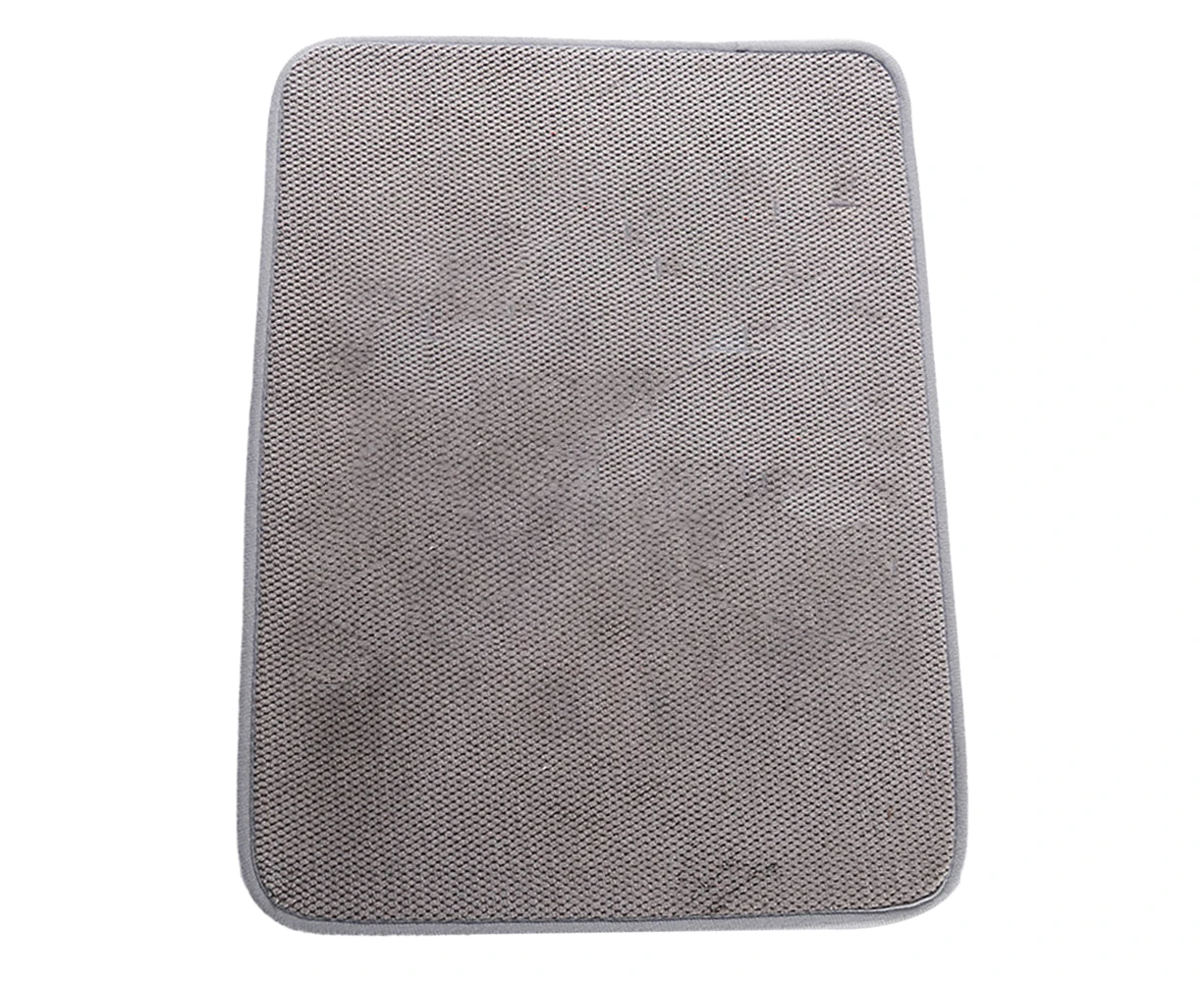 Dish Mat 12" X16" (Largest Mat) Microfiber Dish Drying Mat, Super Absorbent (Gray)