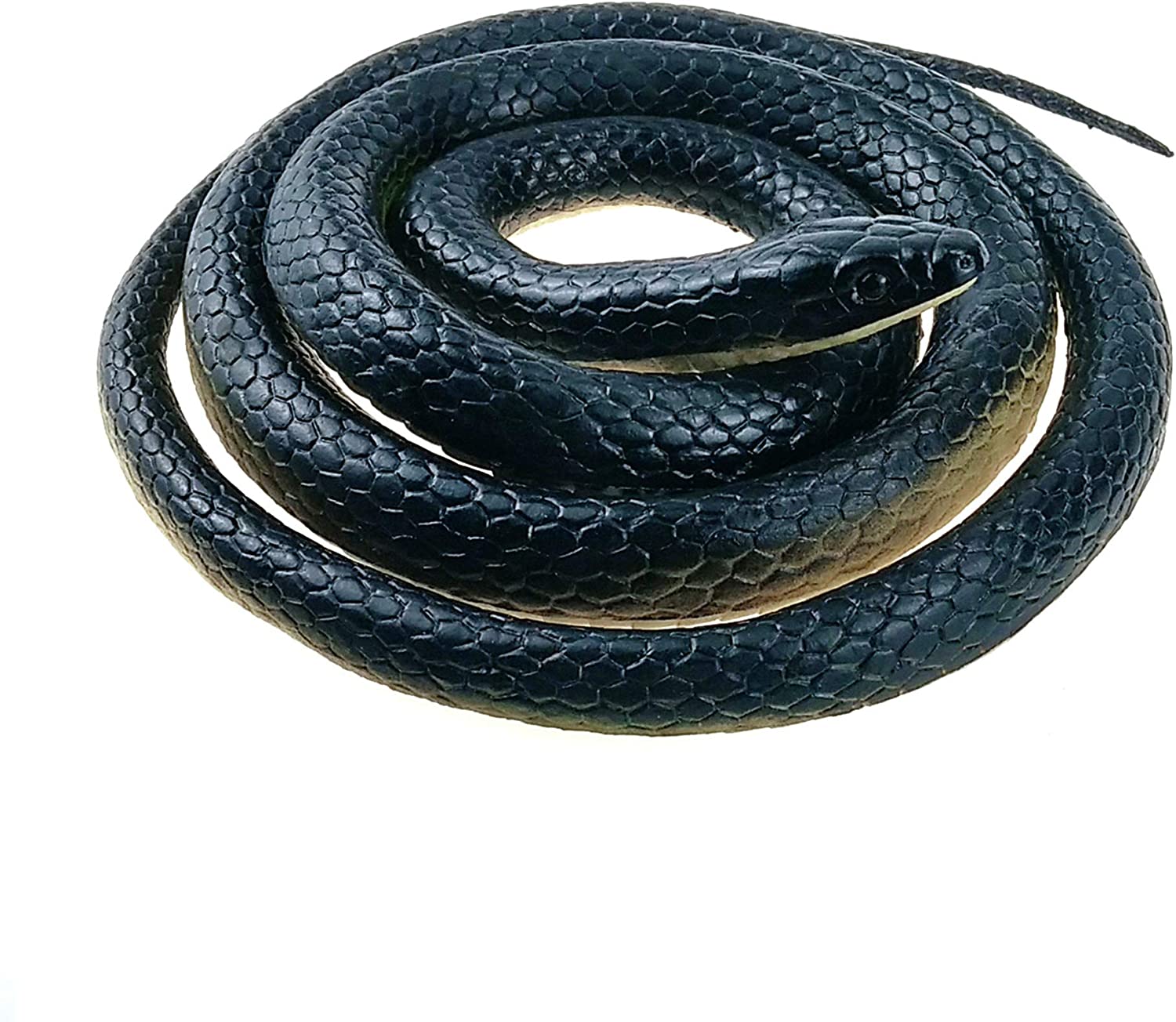 Realistic Rubber Fake Snake Toy 50 Inch Mamba for Garden Props and Practical Joke Catch