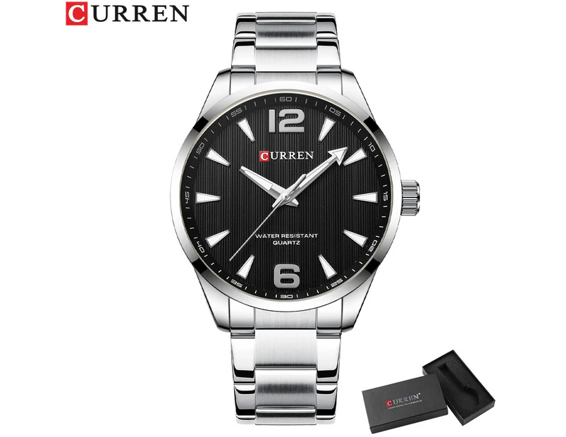 CURREN   Simple Fashion Watches for Men Quartz Luminous Hands Wristwatches Business Stainless Steel Band Clock Male