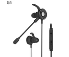 G3/G4/G5 Universal 3.5mm Wired In-Ear Bass Earphone Headset with Detachable Mic - Black G4