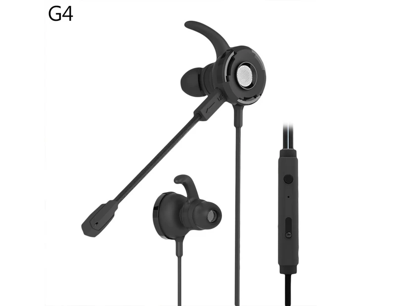 G3/G4/G5 Universal 3.5mm Wired In-Ear Bass Earphone Headset with Detachable Mic - Black G4