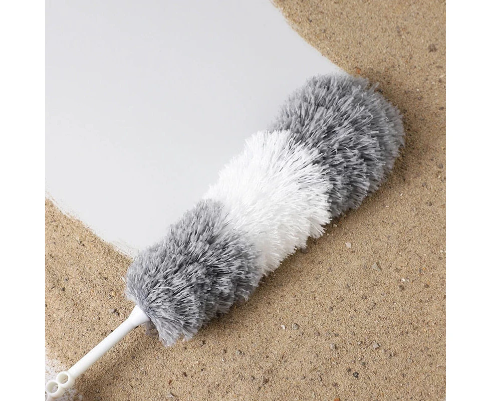 My Best Buy - Long Handle Telescopic Pole Washable Extendable Duster Static Stainless Steel Bendable Brush - Telescopic white & Grey