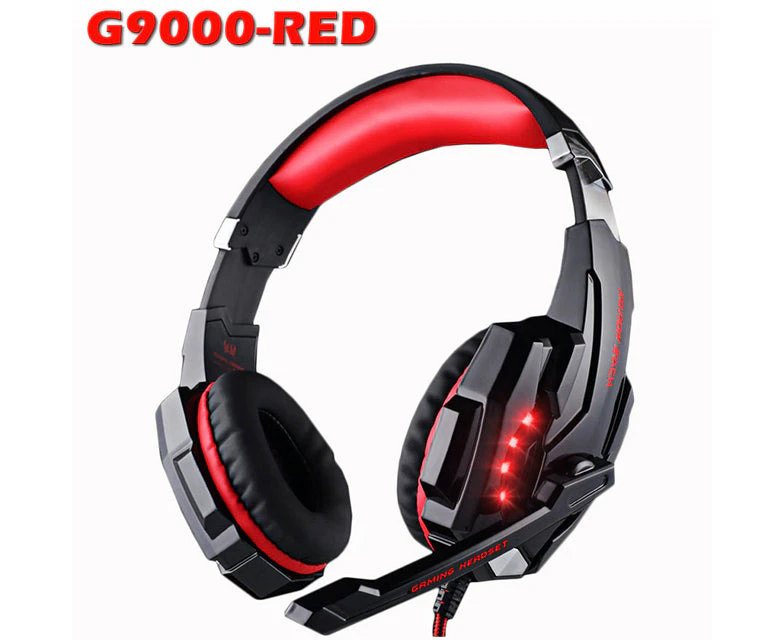 Game Headphones Gaming Headsets Bass Stereo Over-head Earphone Casque Pc Laptop Microphone Wired Headset For Computer Ps4 Xbox / G9000  Red