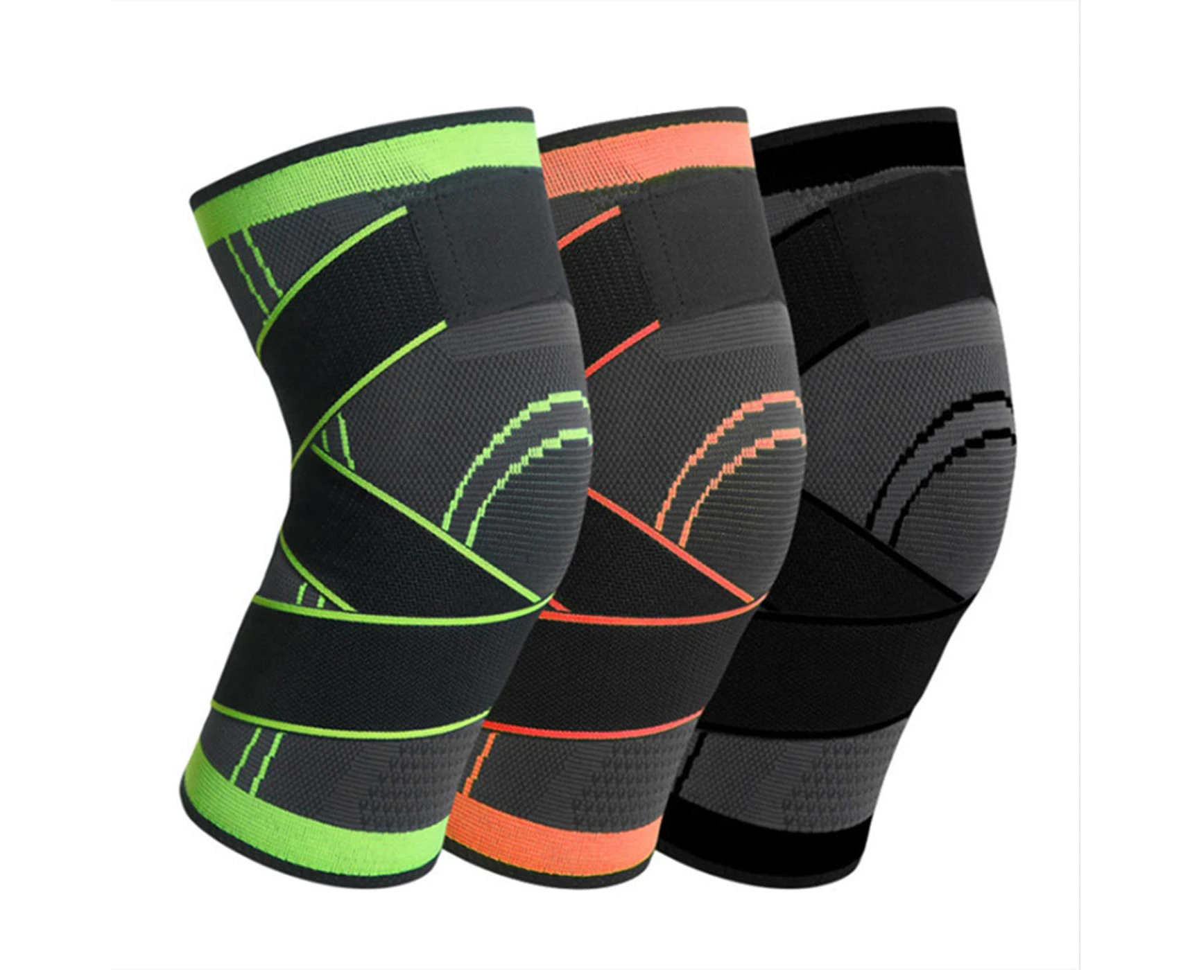 1pcs Ribbon Knitted Knee Protection, Basketball Football Fitness Running Walking Knee Pad Non-slip with Tie Knee