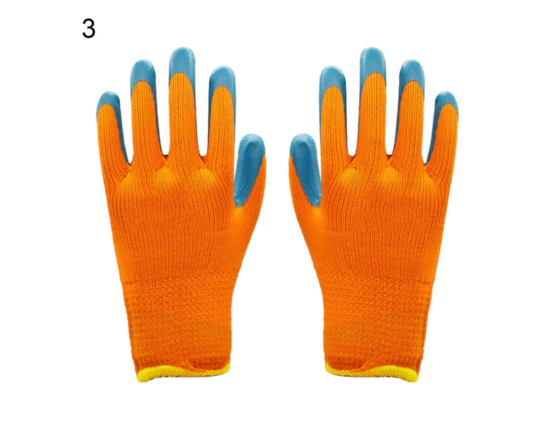 1 Pair Wear-resistant Work Gloves Elastic Waist Clasp Nylon Warm Unisex Gardening Mittens for Daily Use Style3