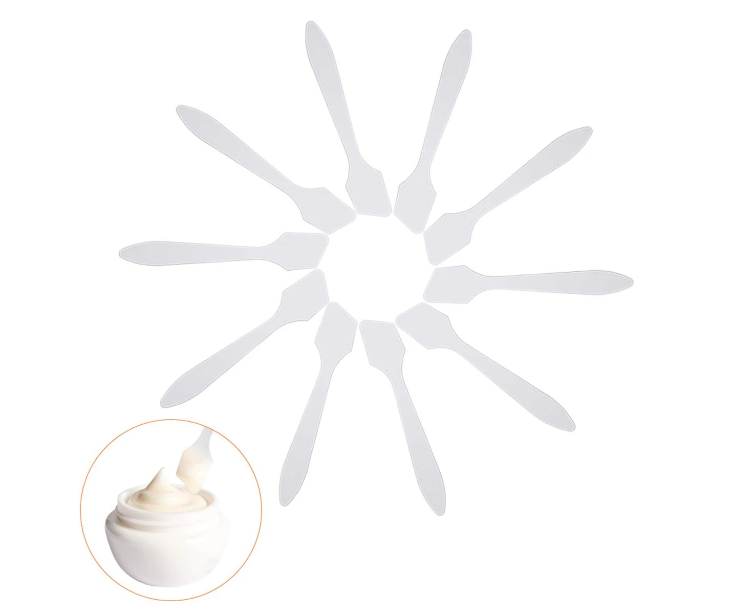 100 Pieces Cosmetic Spatula, Mini Plastic Spoon Face Cream Scoop for Skin Care Mixing and Sampling Cream