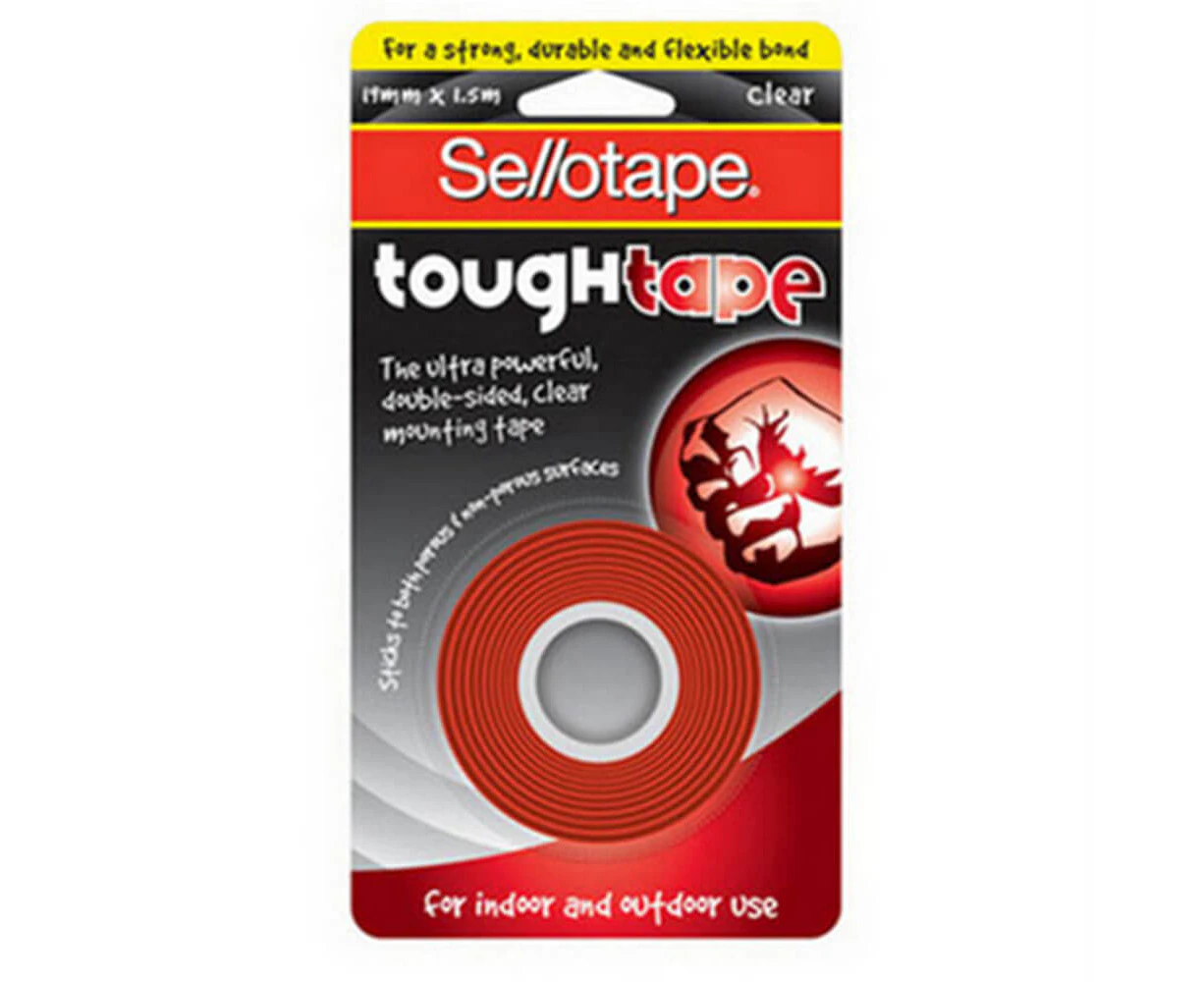 Sellotape Tough Tape 19mmx1.5m (Clear)