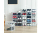 Clamshell Stackable Dustproof Shoes Storage Container Display Box Organizer-Transparent