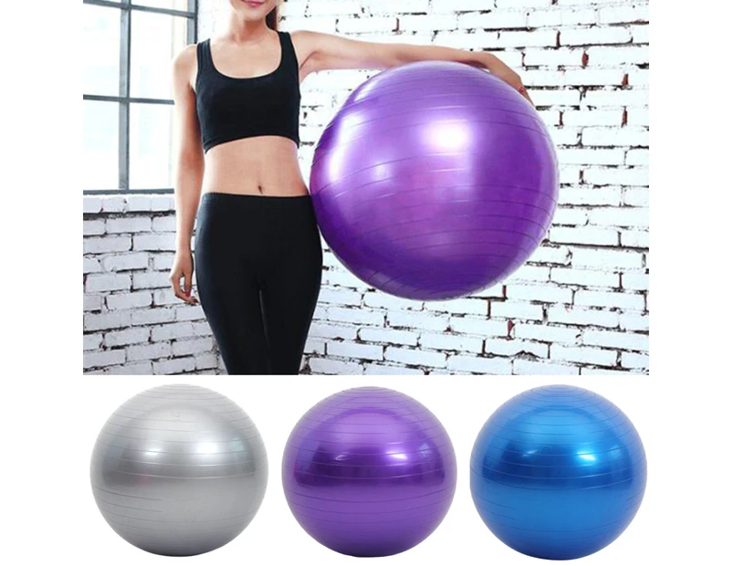 Fulllucky Yoga Ball Multifunctional Explosion-proof Strong Bearing Capacity Soft Gymnastic Fitness Pilates Ball for Gym - Silver