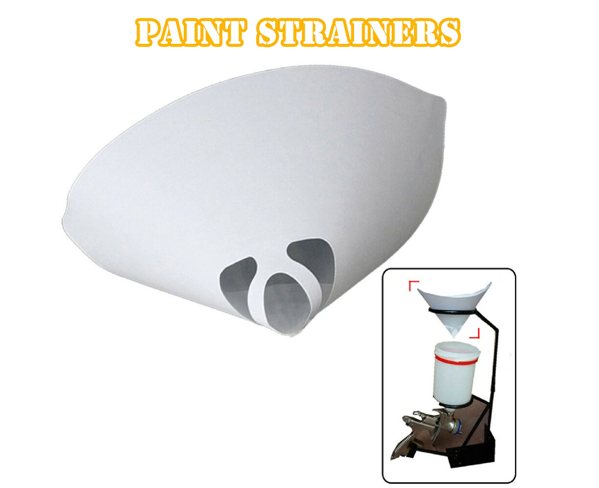 50Pcs Paper Strainer Conical Shape High Density White 190 Micron Paint Paper Filter for Car-White Nylon,Paper