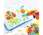 Electric Drill Puzzle Toy Disassemble Screw Nut Assembly Combination Creative Construction Toy Set Kids Fun Toy Gift